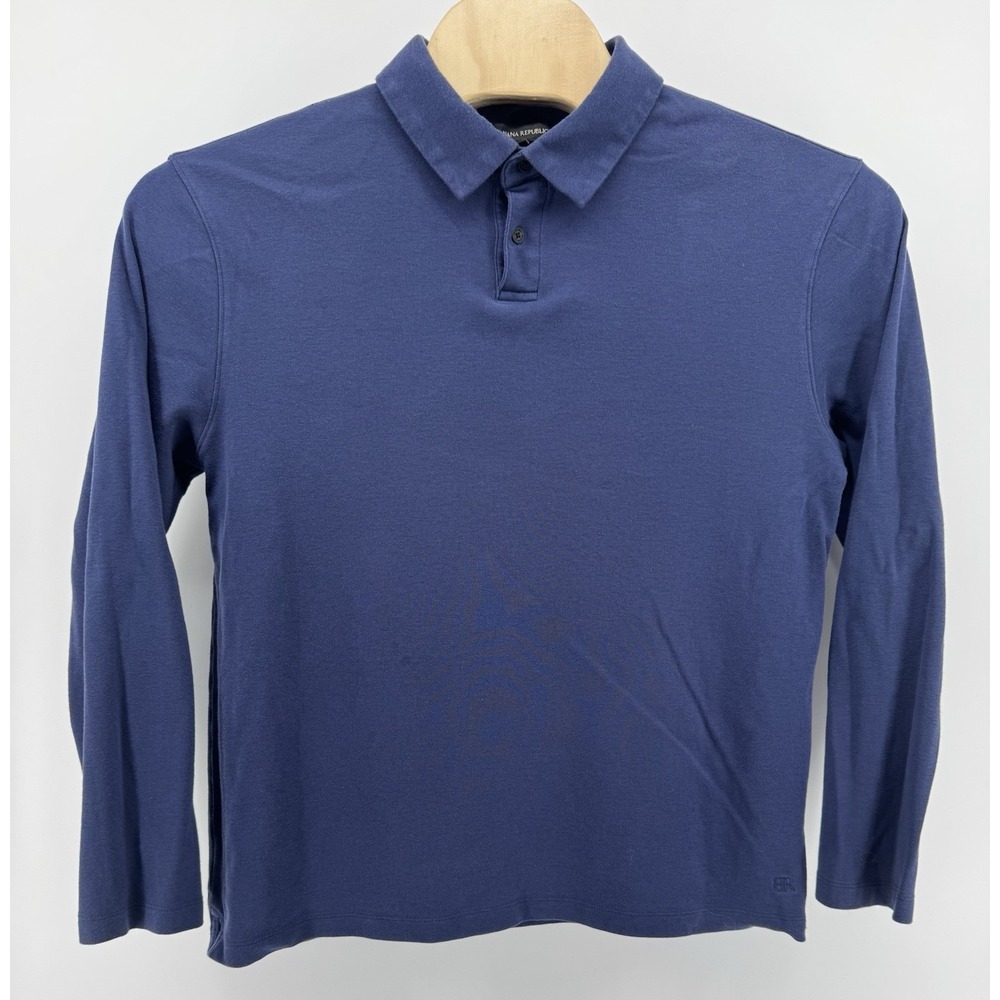 Banana Republic Polo Shirt Men's Size XL Blue Long Sleeve Knit Golf Preppy